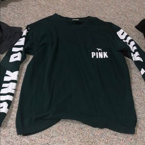 Green Victoria secret pink long sleeve shirt